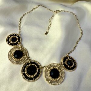 Vintage Black and Gold Statement Necklace